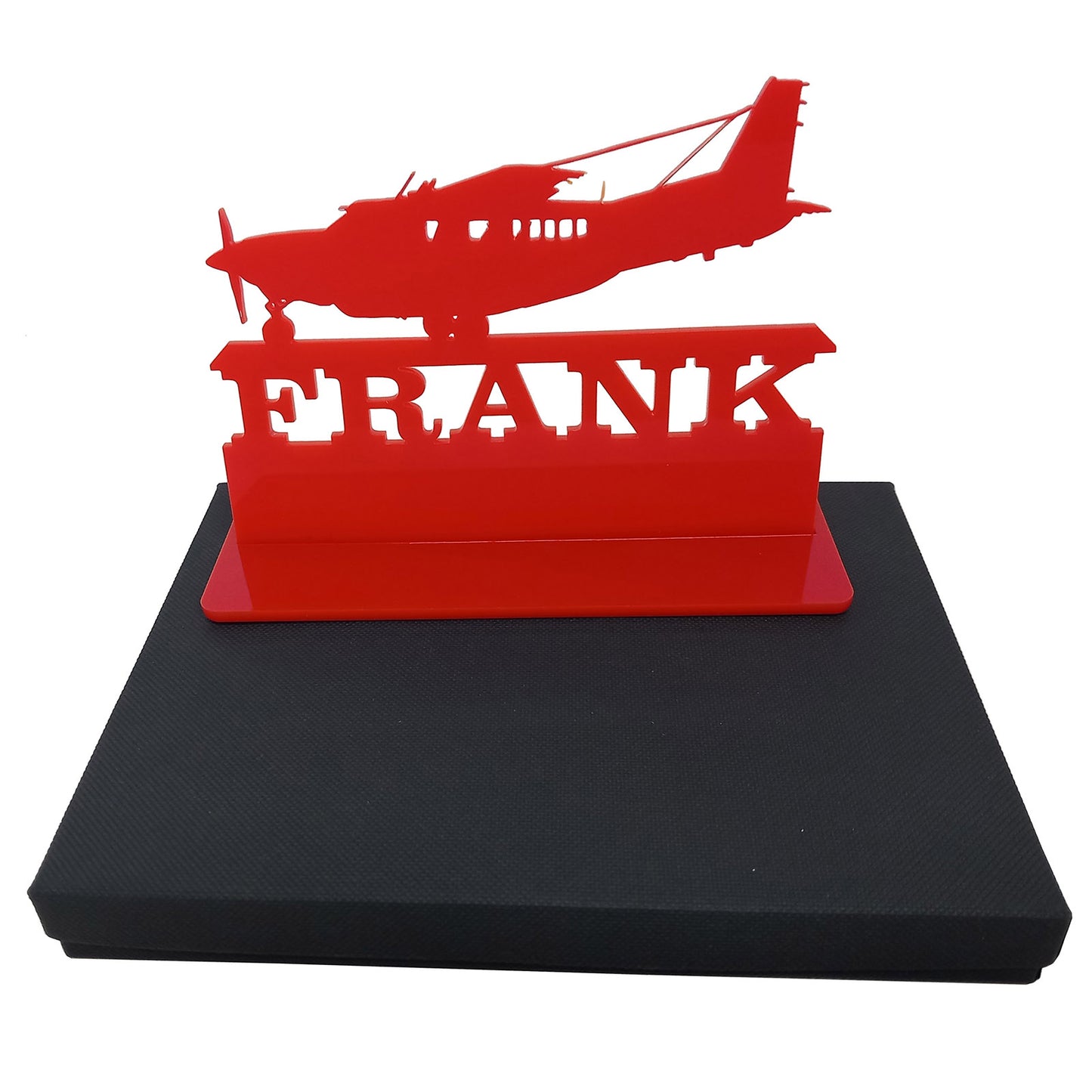 Acrylic personalized aviation gifts for pilots and enthusiasts. Standalone keepsake ornaments.