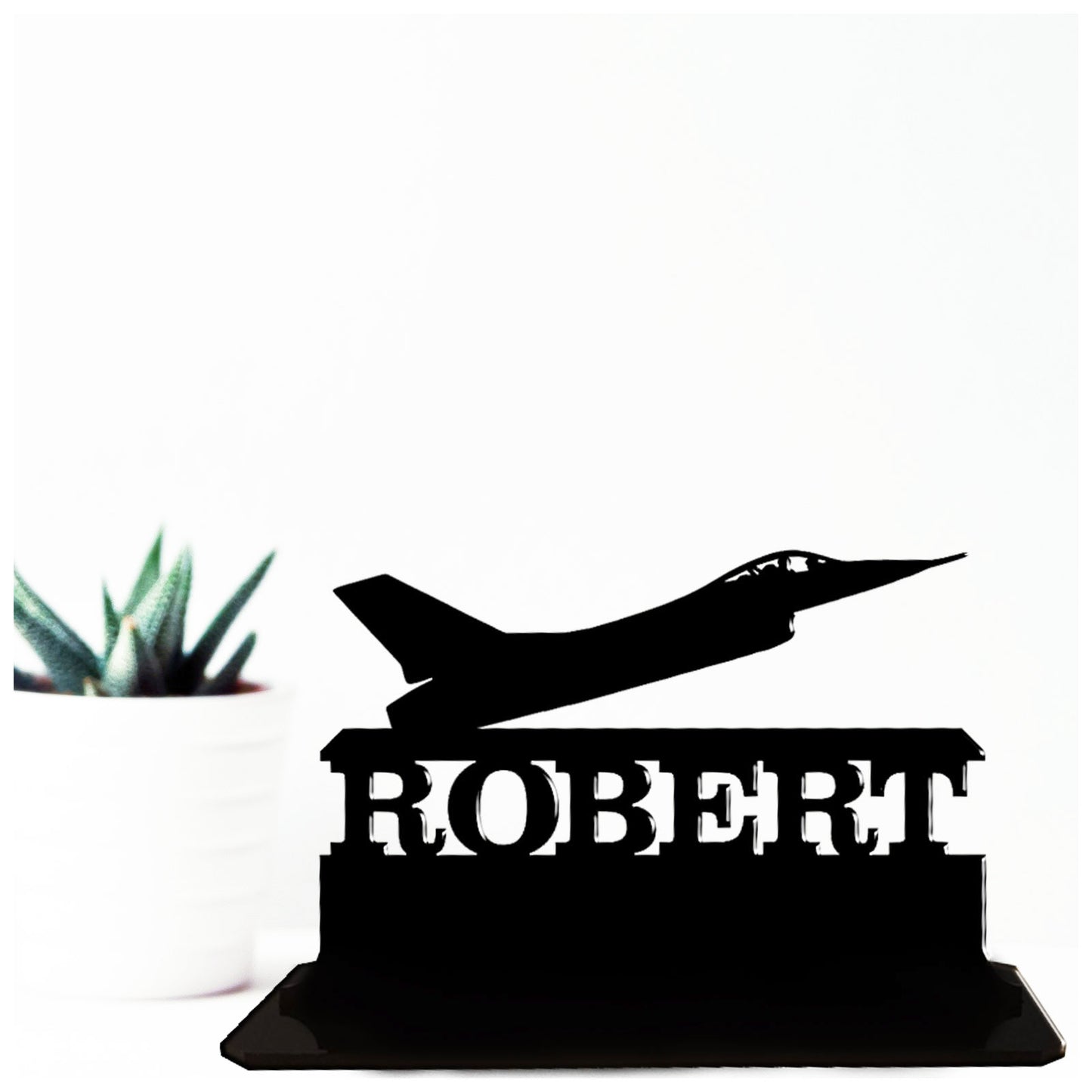 Acrylic personalised F16 Fighter Plane Gift Ideas. Standalone keepsake ornaments.