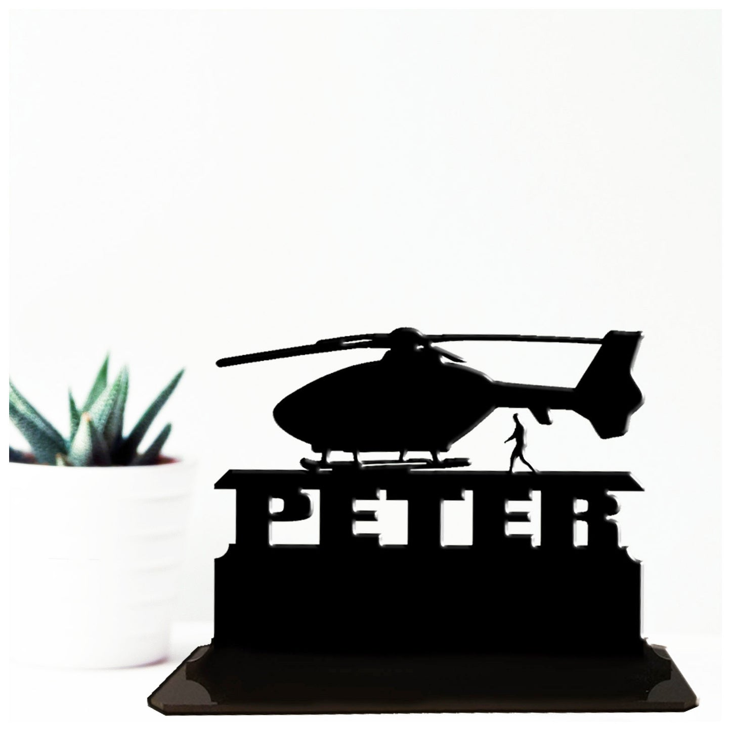 Acrylic personalized air ambulance gift ideas. Standalone keepsake ornaments.