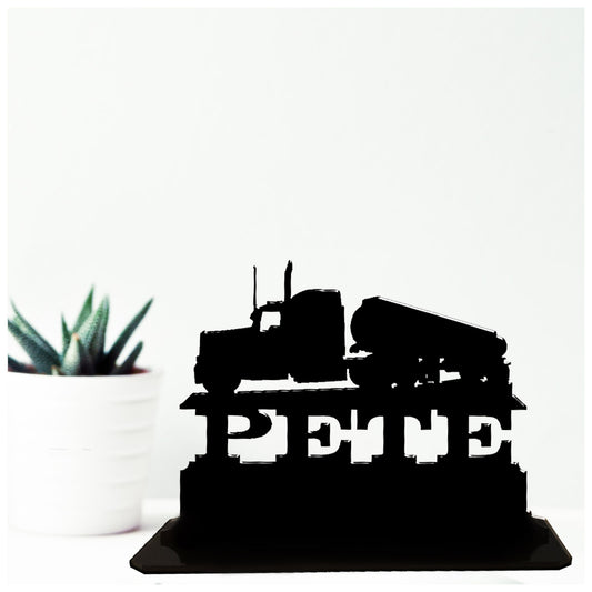 Acrylic unique personalised tanker truck driver gifts. Standalone keepsake ornament.