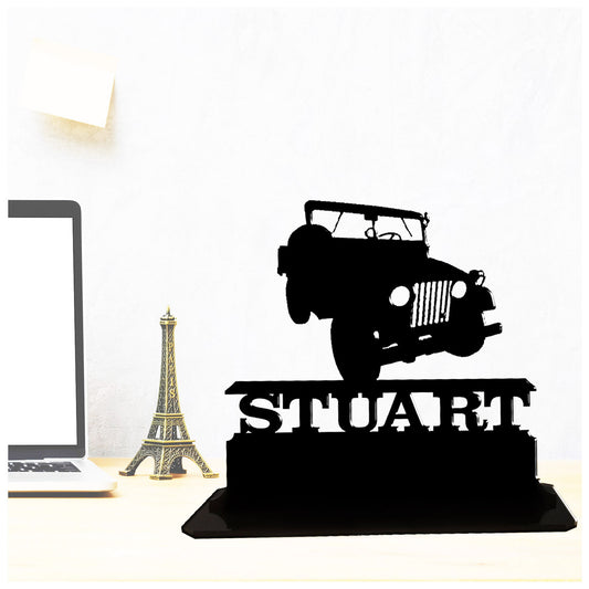 Acrylic personalised ww2 4x4 themed utility truck gift ideas for army lovers. Standalone keepsake ornaments.