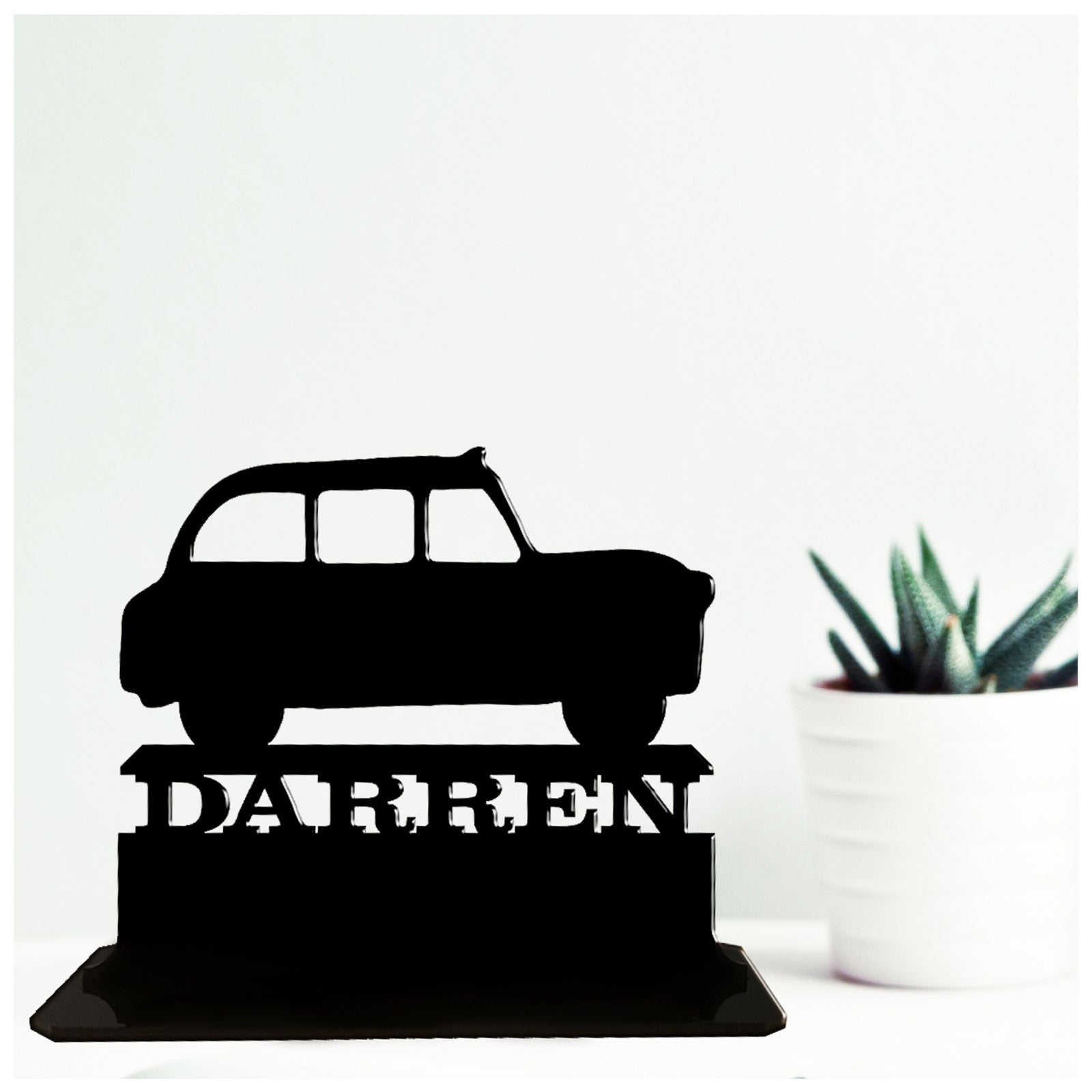 Acrylic personalized black cab funny taxi driver gift idea. Standalone keepsake ornaments.