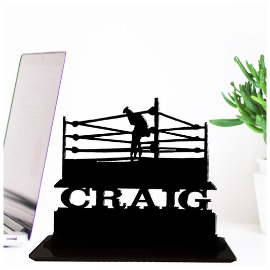 Acrylic unique personalised wrestling gifts ideas body slam theme. Standalone ornament.