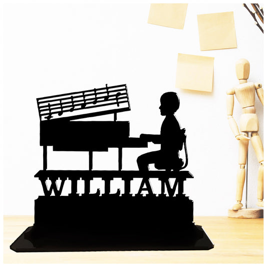 Personalised gift for boy piano player.