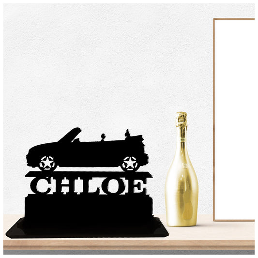 Acrylic personalised British classic car gift ideas for vintage car collectors. Standalone keepsake ornaments.