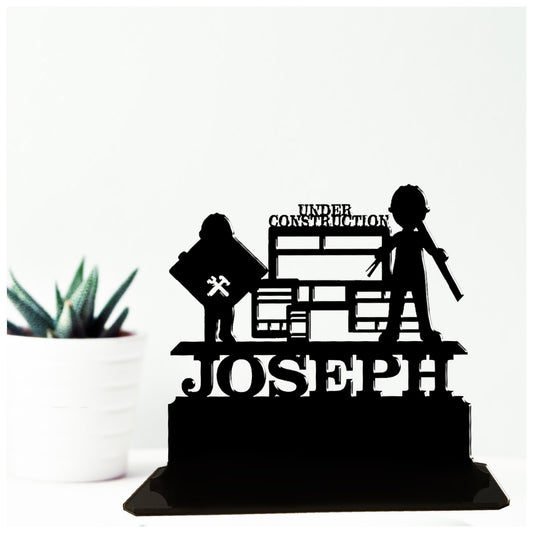 Acrylic unique personalised personalised gifts for house builders and building contractors. Standalone keepsake ornament.