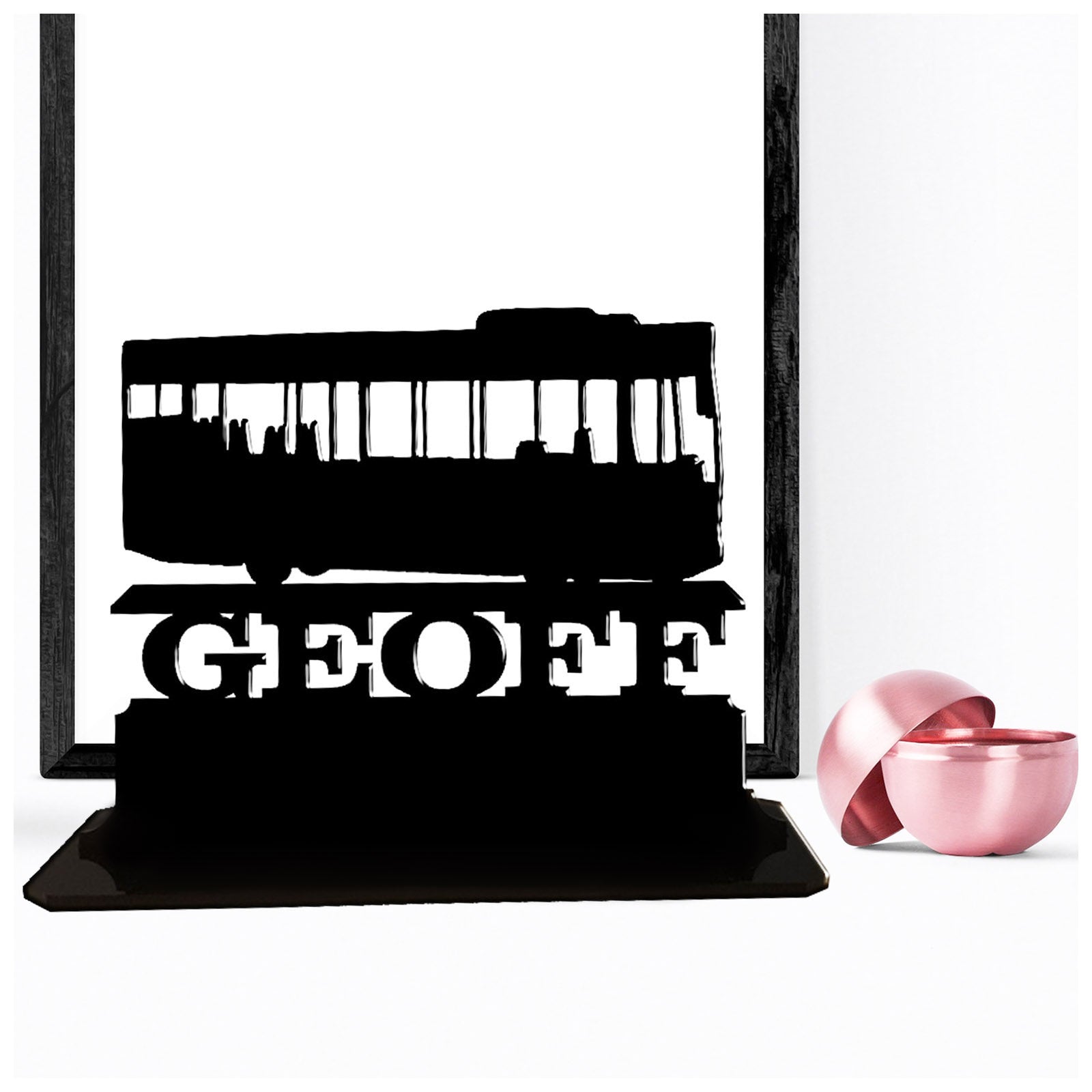 Acrylic unique personalised coach and bus driver retirement gift ideas. Standalone keepsake ornament.