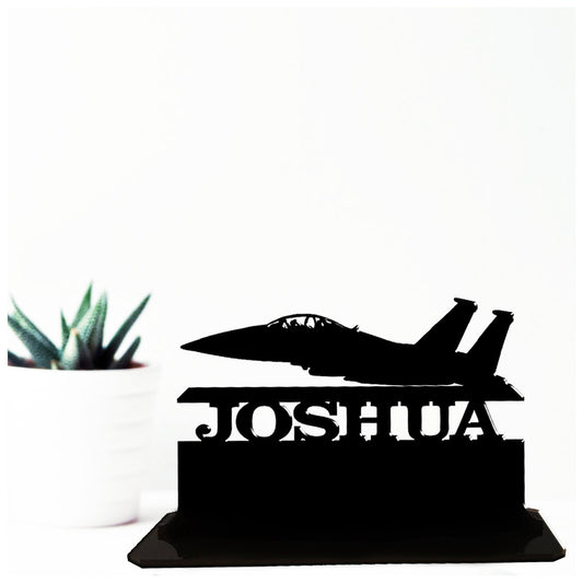 Acrylic personalised F15 Fighter Plane Gift Ideas. Standalone keepsake ornaments.