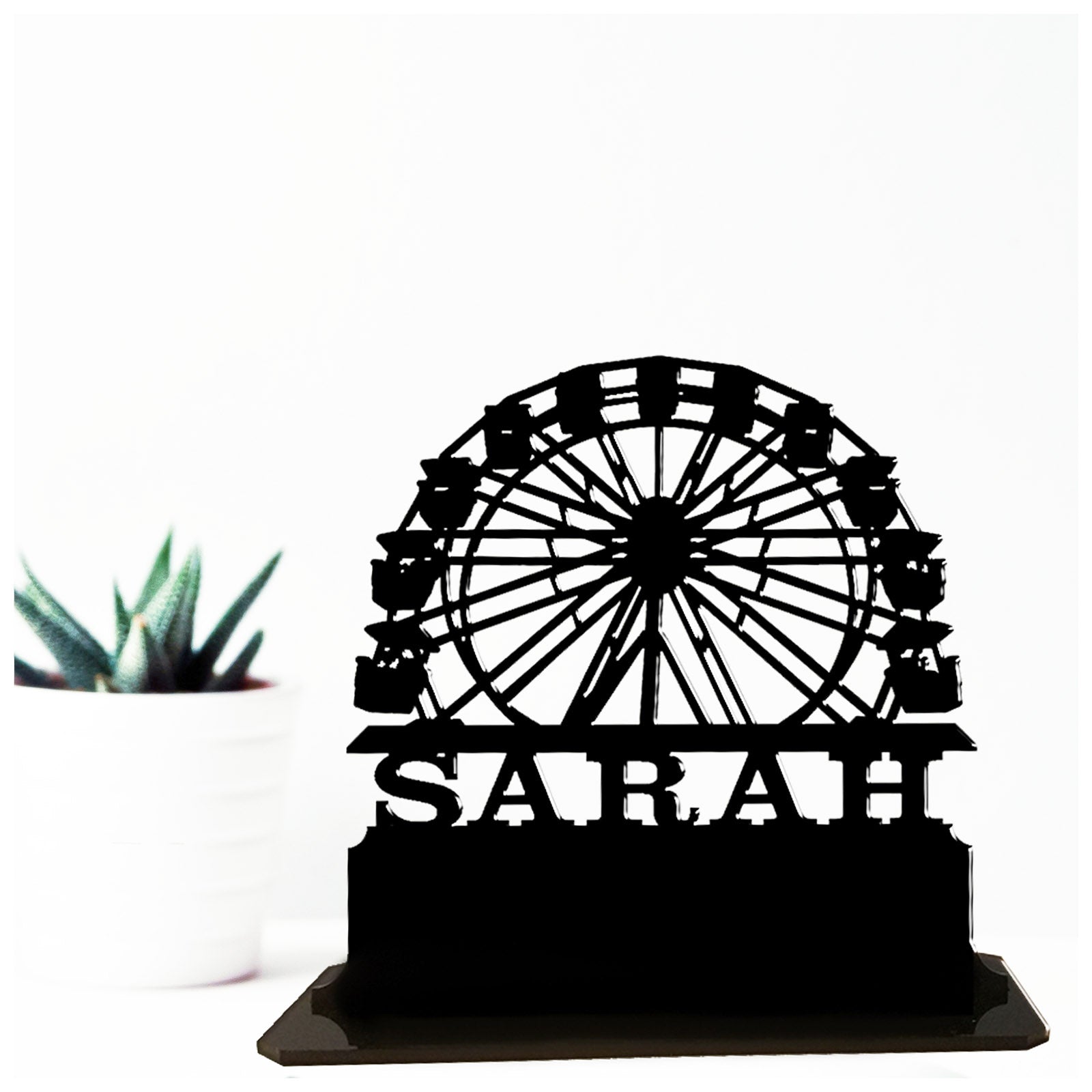 Acrylic personalized ferris wheel gift ideas. Standalone keepsake ornaments.