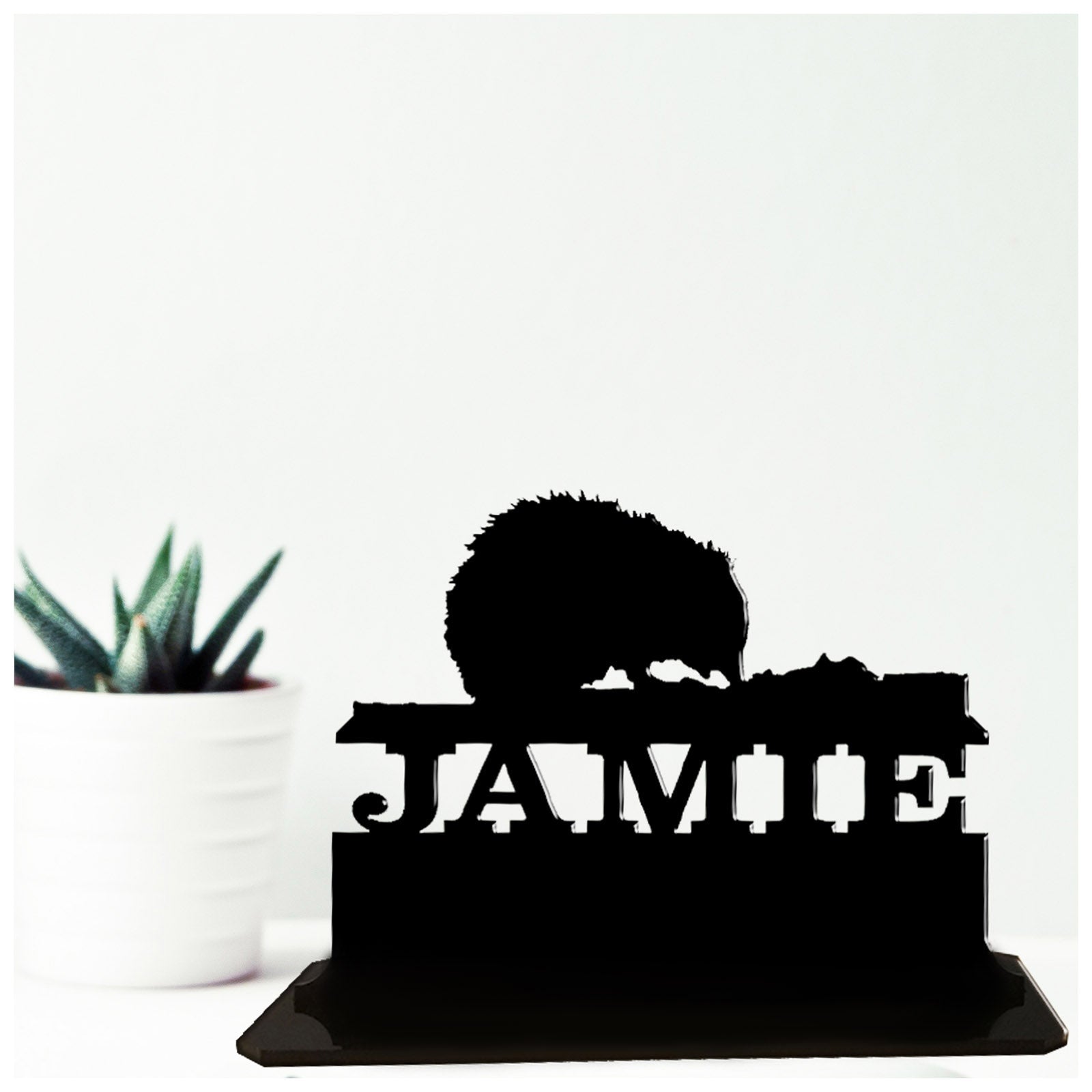 Acrylic personalized hedgehog themed gift ideas for hedgehog lovers. Standalone keepsake ornaments.