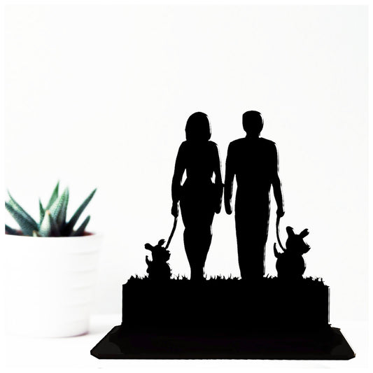 Acrylic personalized gift ideas for couples that love dogs. Standalone keepsake ornaments.