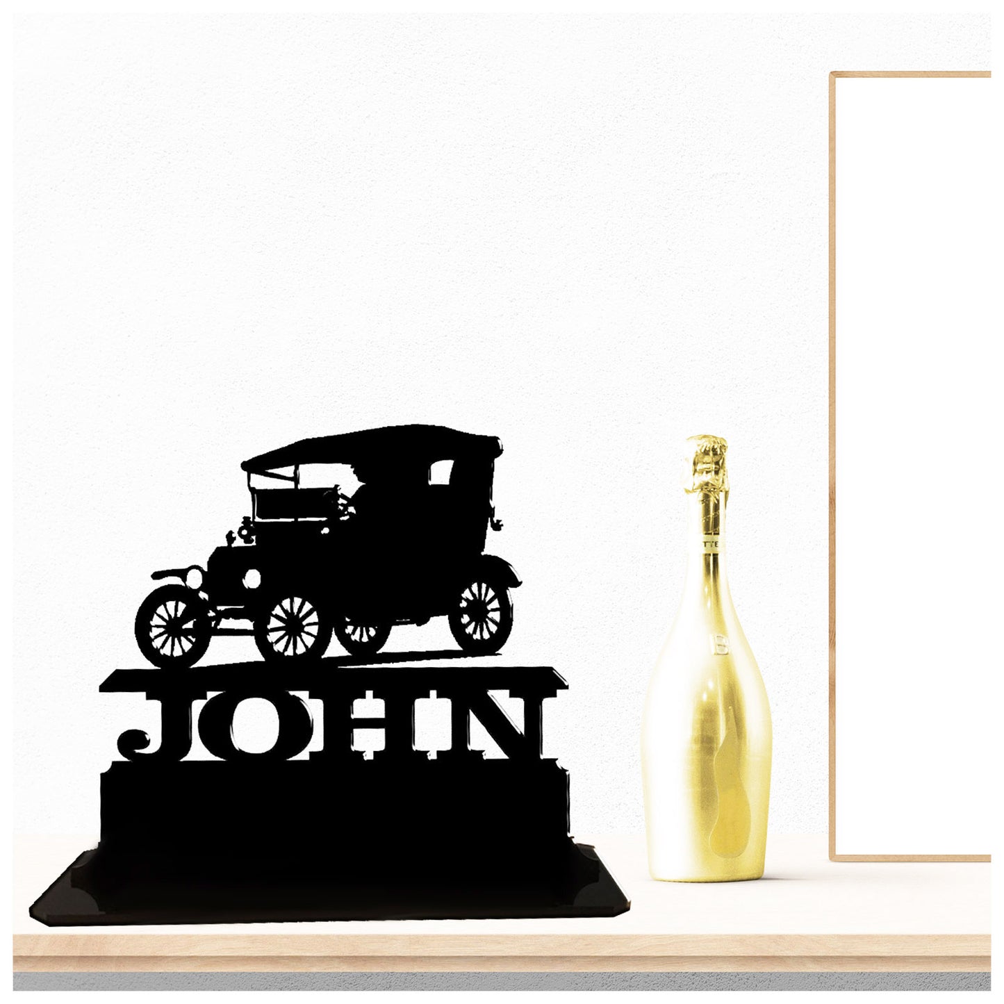 Acrylic personalised American Model T vintage car gift idea for owners and enthusiasts. Standalone keepsake ornaments.