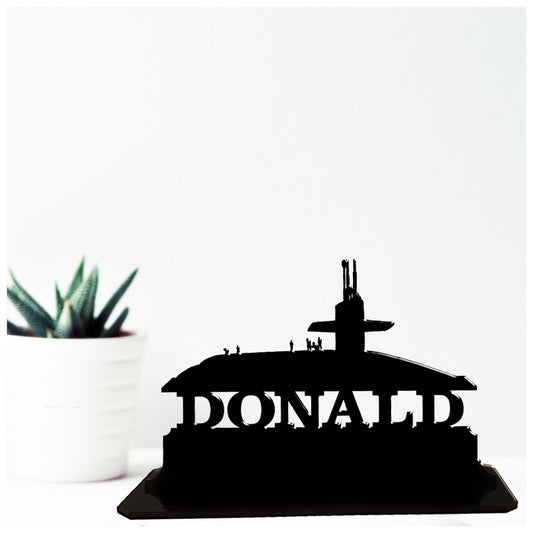 Acrylic personalised navy submariner gift ideas. Standalone keepsake ornaments.