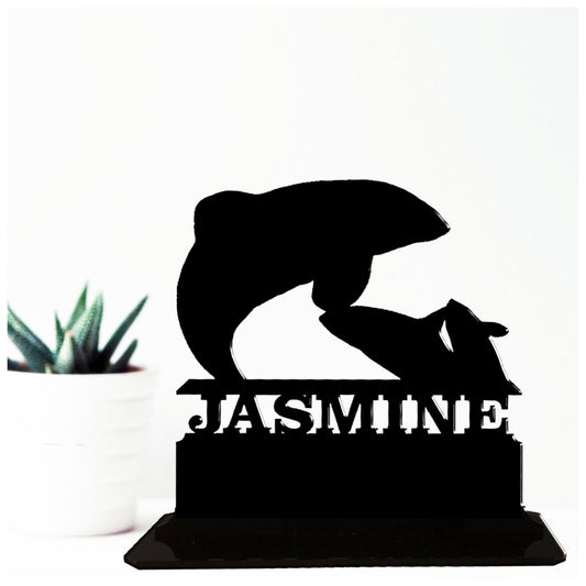 Acrylic personalized orca killer whale themed gift ideas for orca lovers. Standalone keepsake ornaments.