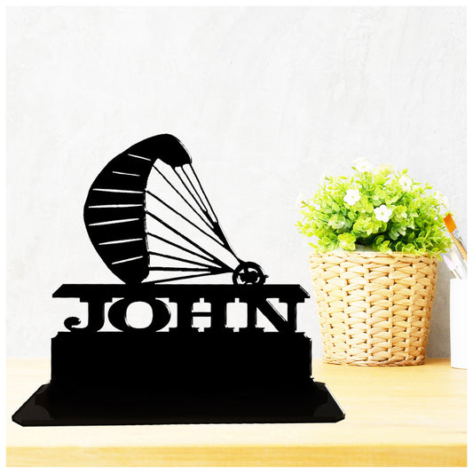 Acrylic unique personalised paragliding gift ideas. This standalone present is a keepsake ornament.