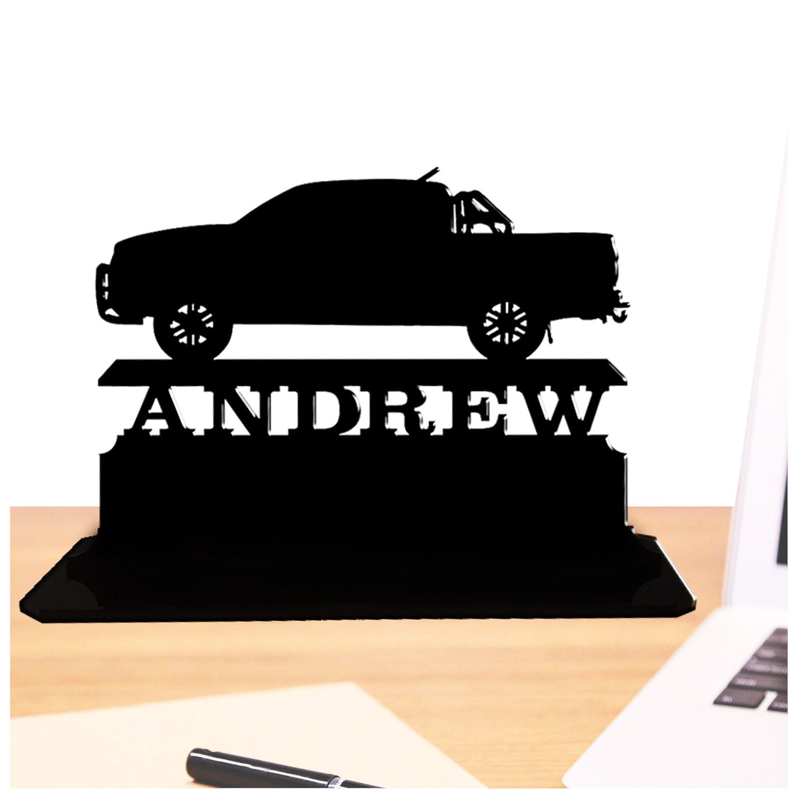 Acrylic personalised gift ideas for pickup truck owners. Standalone keepsake ornaments.