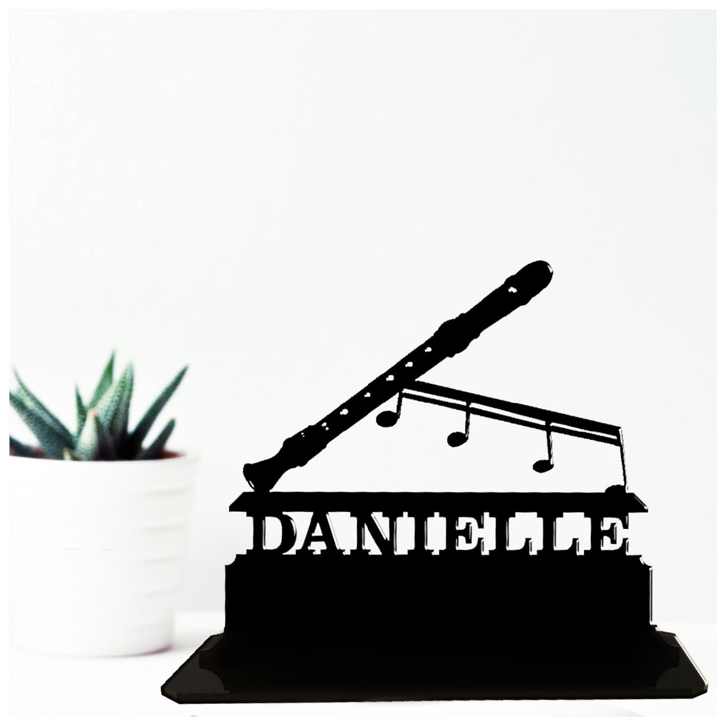 Acrylic personalised gift ideas for recorder players. Standalone keepsake ornaments.