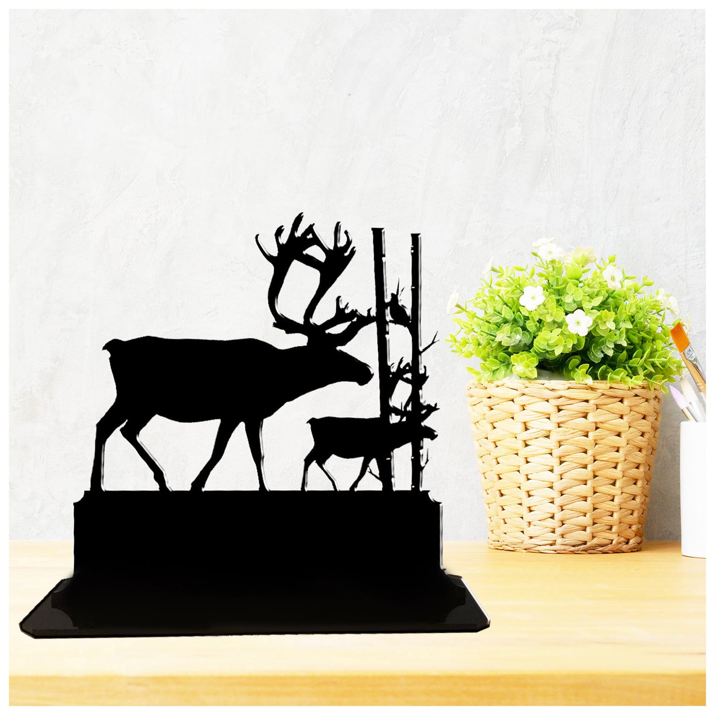 Acrylic personalized gift ideas for reindeer lovers. Standalone keepsake ornaments.