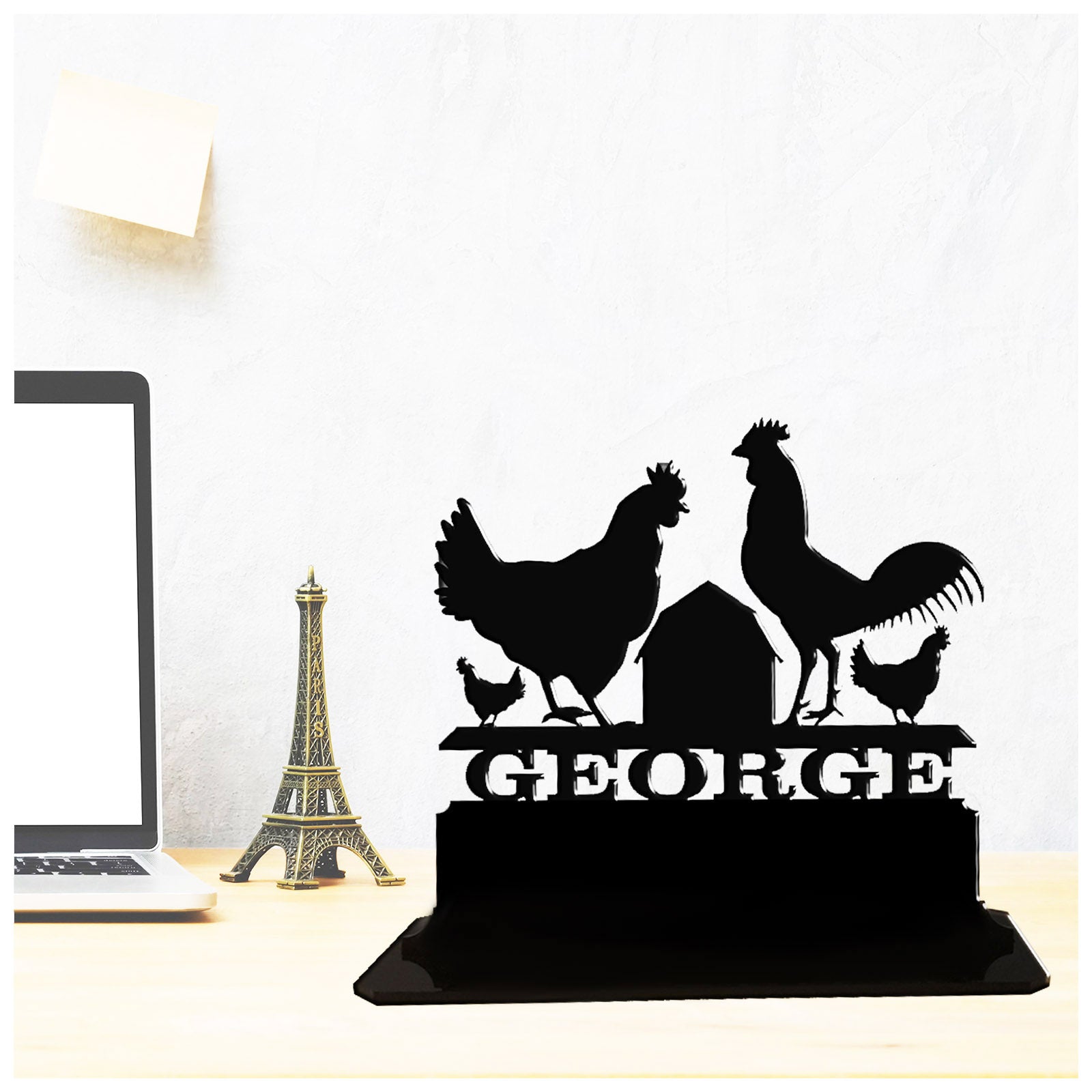 Acrylic personalized gift ideas for rooster lovers. Standalone keepsake ornaments.