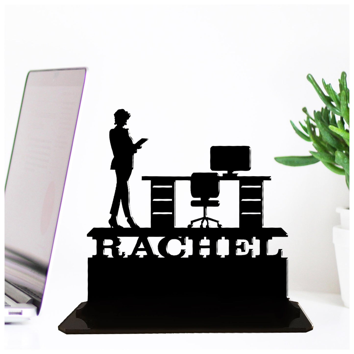 Acrylic personalised gift ideas for secretary and admin assistants. Standalone keepsake ornaments.