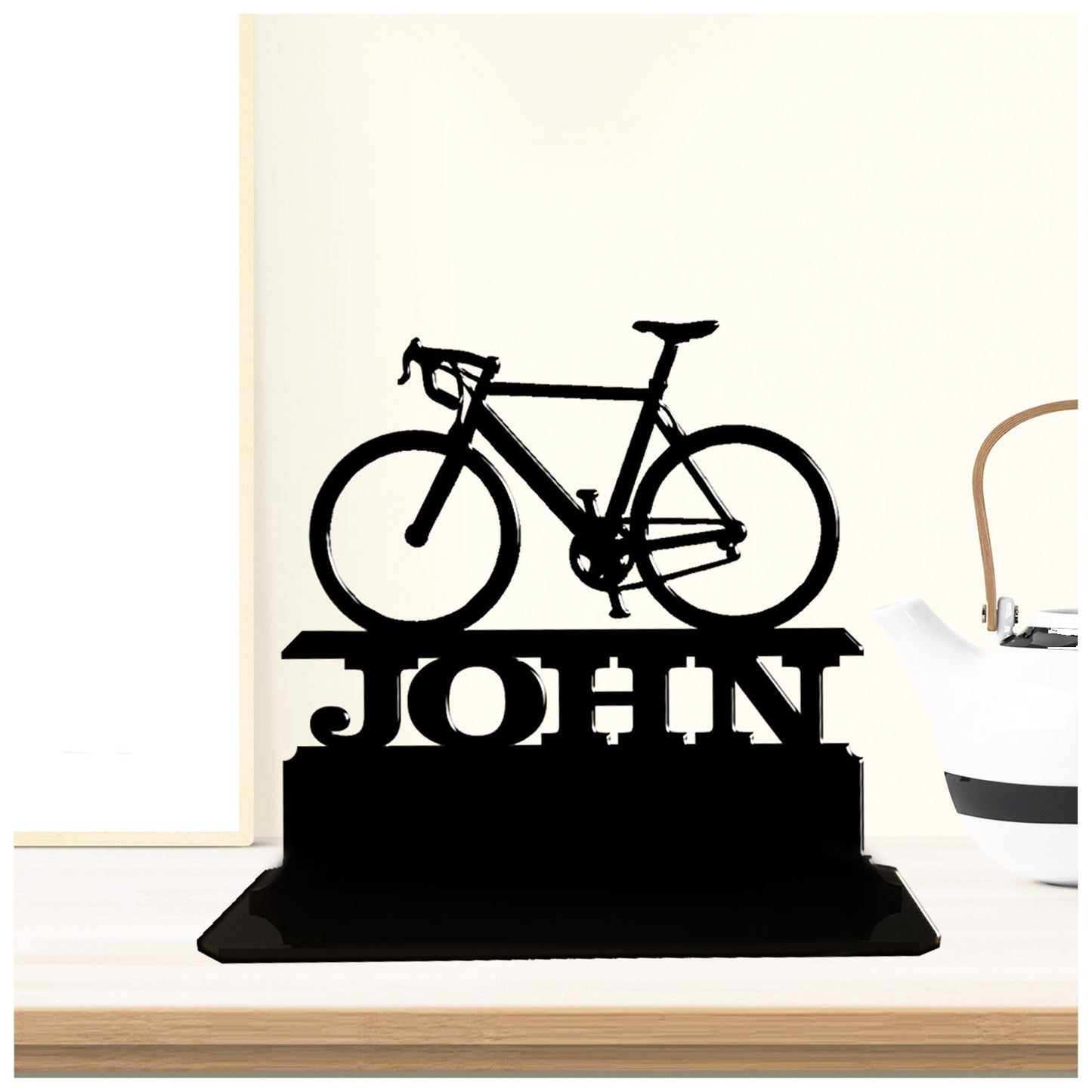 Acrylic personalized speed bike gifts for cycling enthusiasts. Standalone keepsake ornaments.