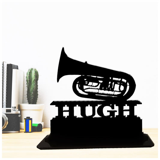 Acrylic personalised best gift ideas for tubaists tuba players. Standalone keepsake ornaments.