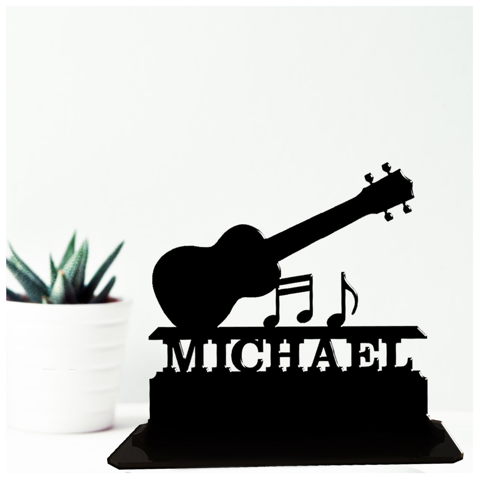 Acrylic personalised best gift ideas for ukulele players. Standalone keepsake ornaments.