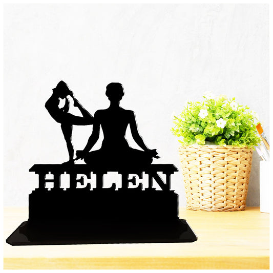 Acrylic unique personalised gifts for yoga lovers teachers and instructors. Standalone ornament.