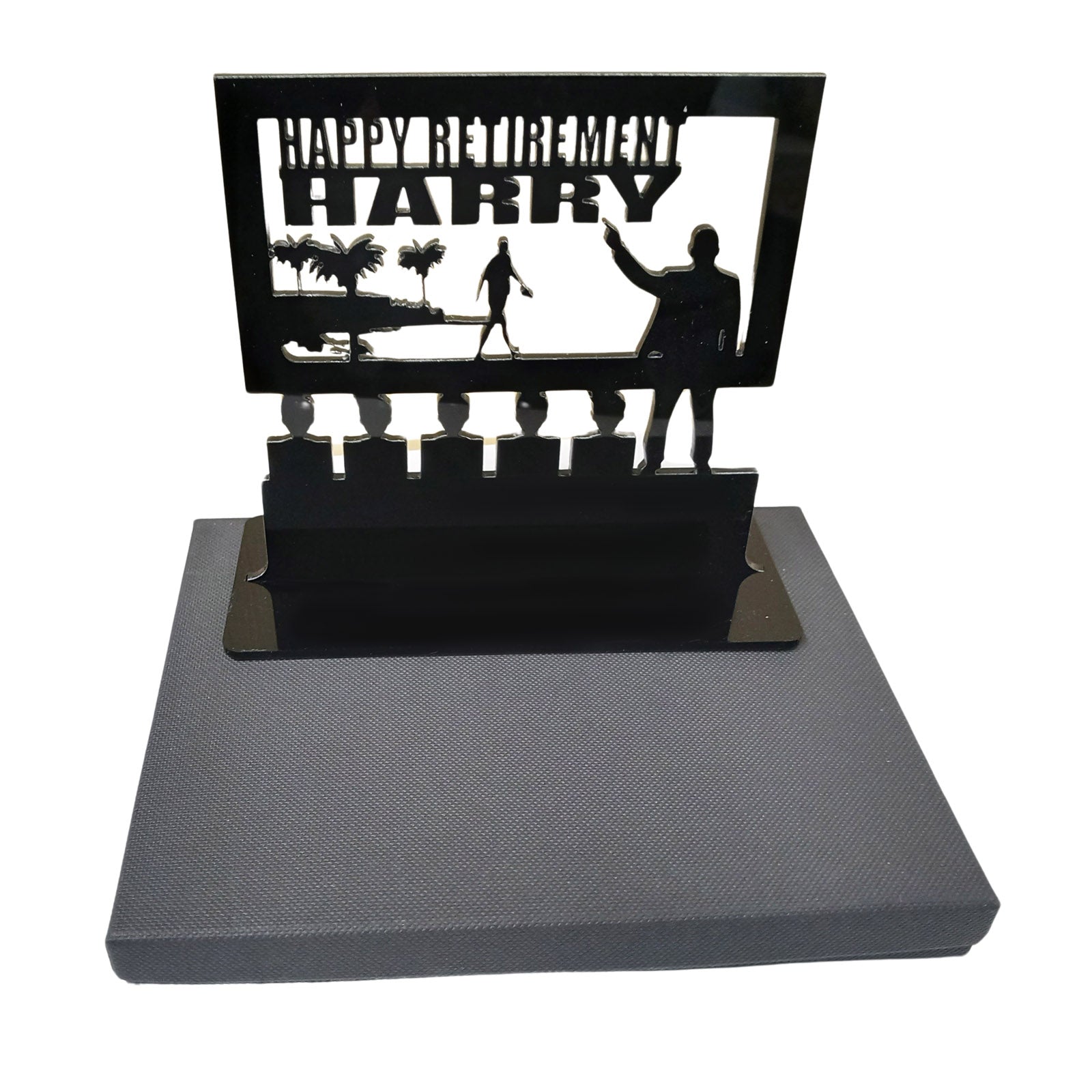 Acrylic personalised retirement plaque gift ideas for retiring teachers from students. Standalone keepsake ornaments.